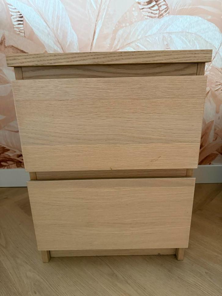 2 IKEA Malm Nachtkastjes, Huis en Inrichting, Slaapkamer | Nachtkastjes, Gebruikt, Minder dan 55 cm, Minder dan 45 cm, Hout, Ophalen