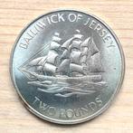 Jersey 2 pounds 1972 UNC zilver, Postzegels en Munten, Ophalen of Verzenden, Overige landen, Zilver