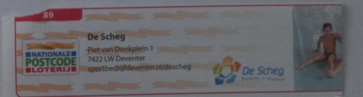 Postcodeloterij bon 89 De Scheg, Tickets en Kaartjes, Kortingen en Cadeaubonnen, Drie personen of meer, Overige typen, Kortingsbon