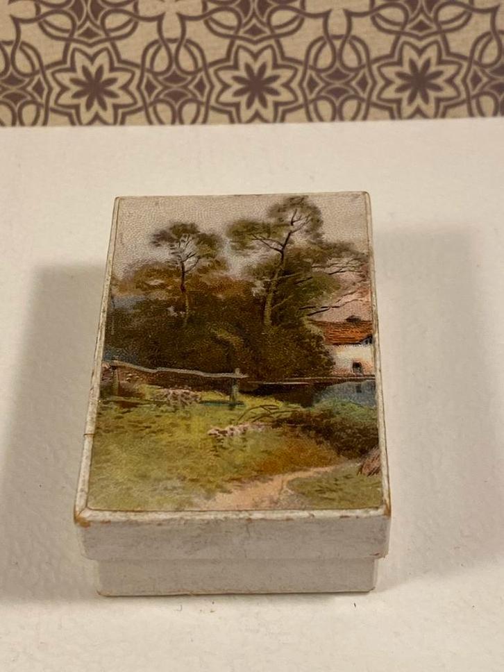 Antiek sieradendoosje, huisje bij water, rechthoek, Antiek en Kunst, Curiosa en Brocante, Ophalen of Verzenden