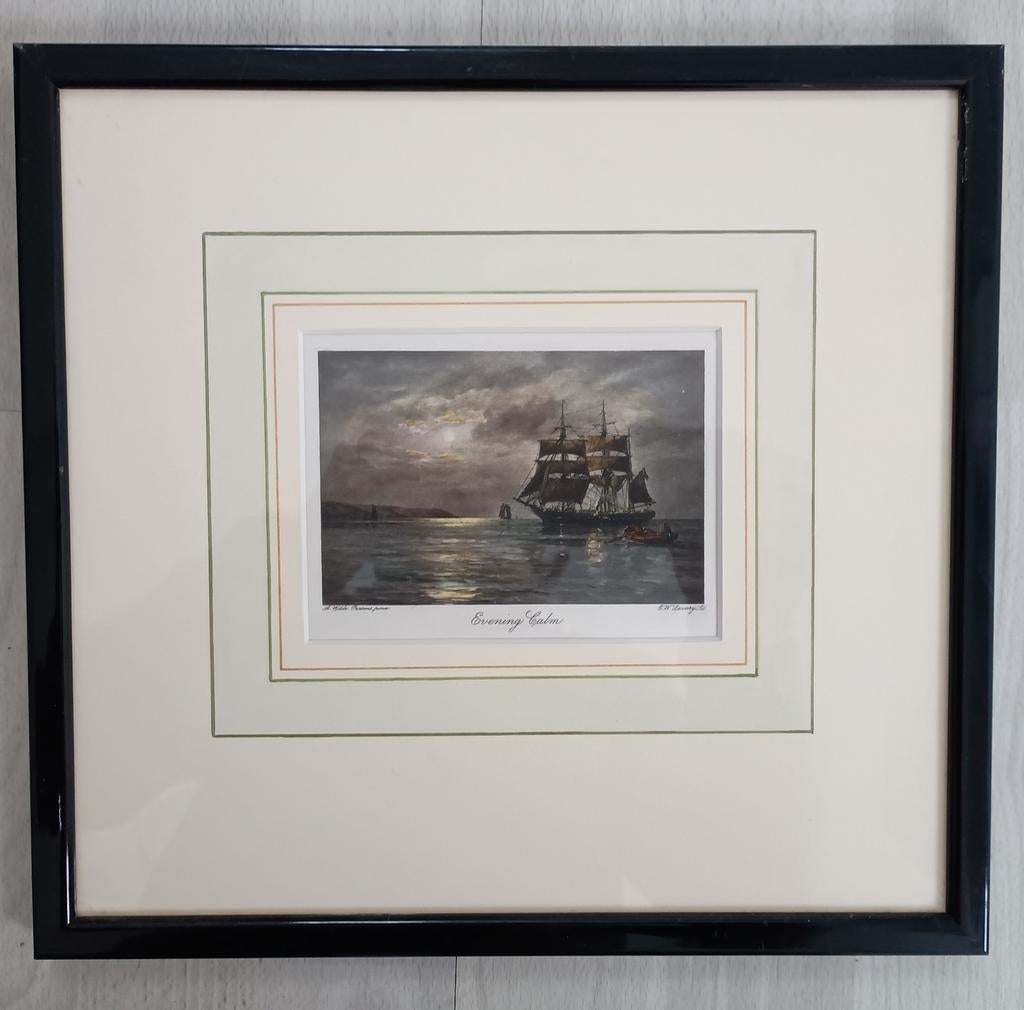 Dead Calm Driemaster in de avond, Antiek en Kunst, Ophalen of Verzenden