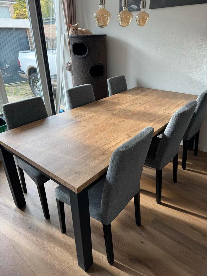 Eettafel, Huis en Inrichting, Tafels | Eettafels, Zo goed als nieuw, 100 tot 150 cm, 150 tot 200 cm, Vijf personen of meer, Rechthoekig