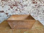 Brocante Franse houten bak/mangelbak/allegonda, Antiek en Kunst, Ophalen of Verzenden