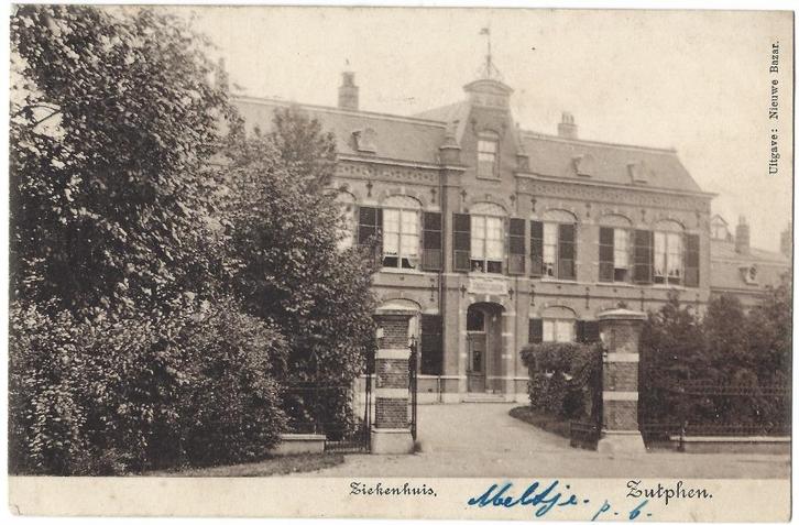 Zutphen, Ziekenhuis, Verzamelen, Ansichtkaarten | Nederland, Gelopen, Gelderland, Voor 1920, Verzenden