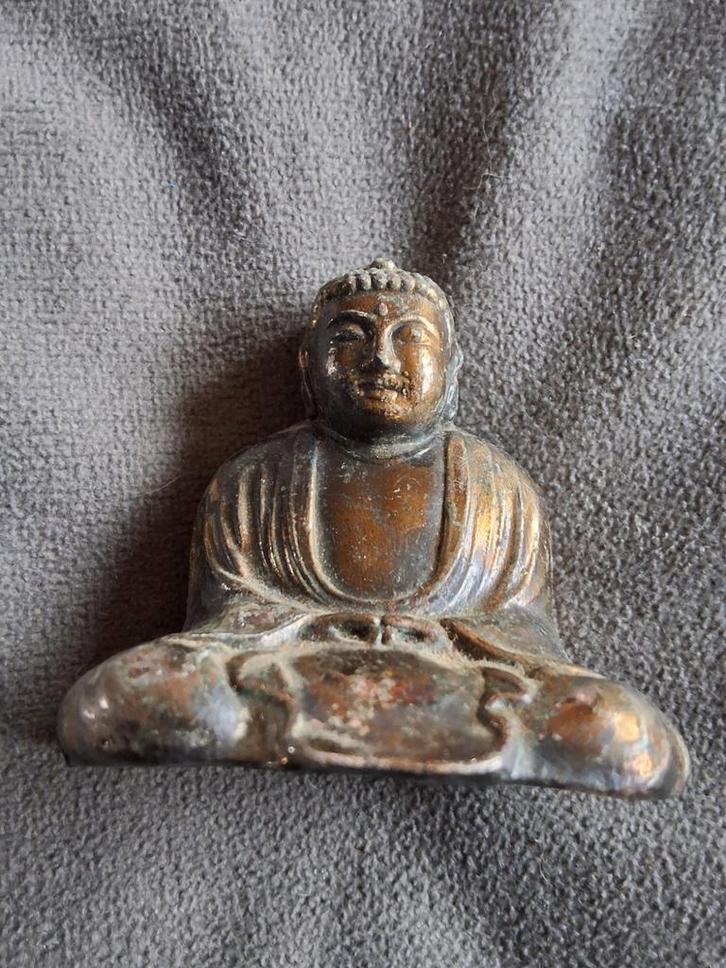 Antiek reis Boeddhabeeldje Japans wierook standaard 4,5cm, Huis en Inrichting, Woonaccessoires | Boeddhabeelden, Ophalen of Verzenden