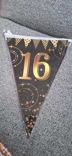 Slinger 16 jaar + tafelzeiltjes GRATIS, Ophalen of Verzenden, Gebruikt, Versiering, Verjaardag