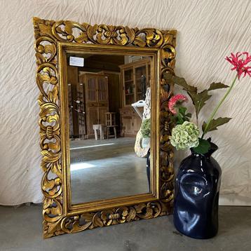 Barok Spiegel – houten lijst goud - 100 x 70 cm- TTM Wonen beschikbaar voor biedingen