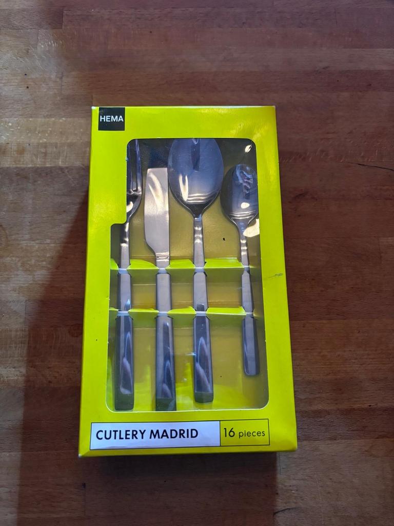 HEMA Bestekset Madrid - 16-delig, Nieuw, Ophalen of Verzenden, Rvs of Chroom, Vaatwasserbestendig