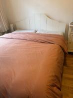 Houten bedombouw 160 met elektrische lattenbodems. 60 breed, Ophalen, Verstelbaar, Wit, Tweepersoons