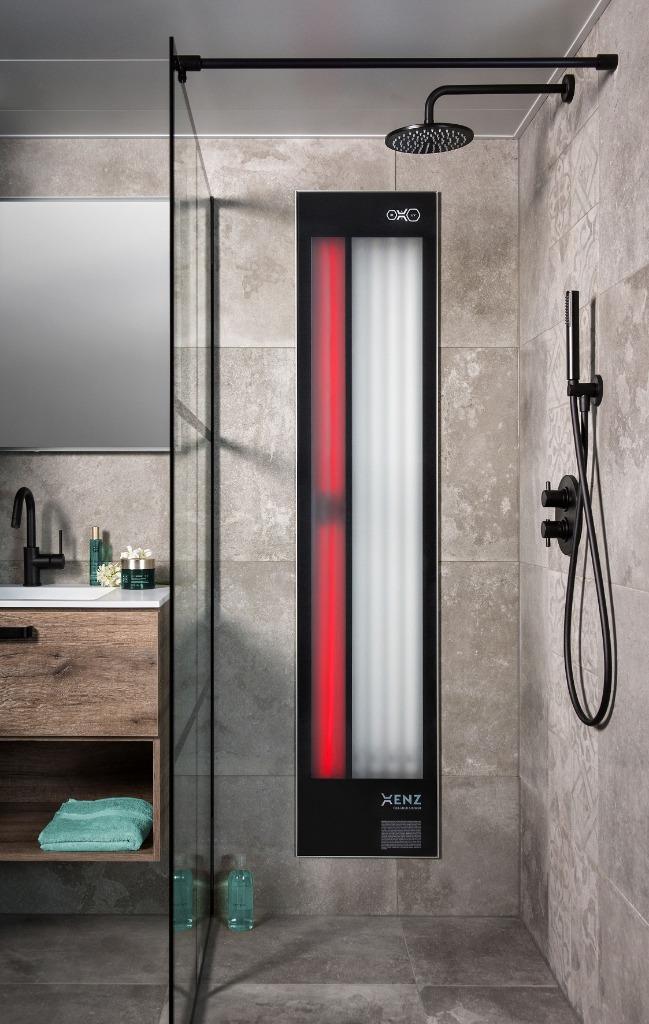 Sunshower de luxe infrarood + UV €3250 nu €2045 nieuw!, Doe-het-zelf en Verbouw, Sanitair, Nieuw, Douche, Chroom, Glas, Rvs, Ophalen of Verzenden