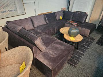 Hoekbank U vorm KUBUS bekleed VELVET meerdere kleuren NIEUW beschikbaar voor biedingen