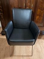 6 verstelbare eetkamerstoelen, Huis en Inrichting, Stoelen, Ophalen, Gebruikt, Zwart, Leer