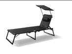 Nieuw- LIVARNO Aluminium ligbed met zonnedak Houston zwart, Tuin en Terras, Ophalen, Nieuw, Aluminium, Verstelbaar