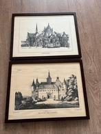 Pentekeningen Klooster Alverna & Kasteel Wijchen, Ophalen of Verzenden