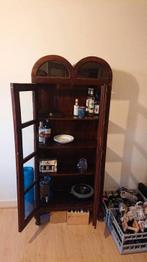Glazen houten vitrine drank kast, Huis en Inrichting, Kasten | Vitrinekasten, Ophalen, 50 tot 100 cm, 150 tot 200 cm, 25 tot 50 cm