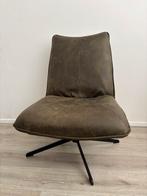 Groene Leren Draaistoel, Huis en Inrichting, Ophalen, Overige kleuren, Leer, Zo goed als nieuw