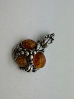 A711 Prachtige zilveren hanger barnsteen, Ophalen of Verzenden, Zilver, Hanger, Met edelsteen