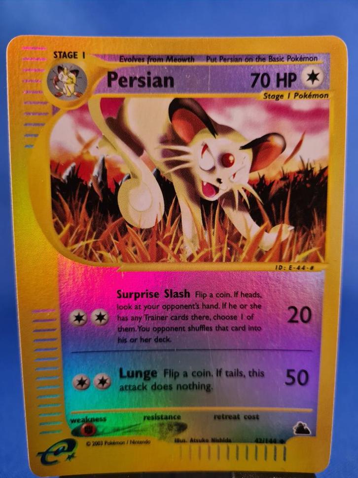 Persian 42/144 - Skyridge (Reverse Holo), Hobby en Vrije tijd, Verzamelkaartspellen | Pokémon, Gebruikt, Verzenden