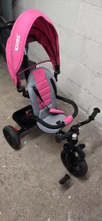 Roze Kidiz Driewieler met Duwstang, Zo goed als nieuw, Kinderwagen, Overige merken, Verstelbare duwstang