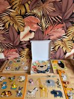 6 Houten puzzels, Kinderen en Baby's, Speelgoed | Kinderpuzzels, Ophalen, Gebruikt, Van hout, Minder dan 10 stukjes