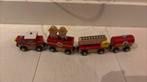 Janod houten brandweertreinset, Kinderen en Baby's, Ophalen of Verzenden, Gebruikt, Duw- of Trekspeelgoed