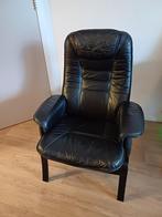 Zwarte leren stoel, Minder dan 75 cm, Minder dan 50 cm, Gebruikt, Leer
