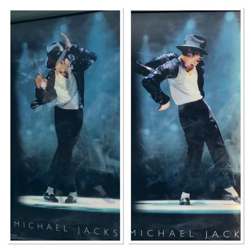 3D poster plaat met Michael Jackson. Je ziet 2 dansmoves., Verzamelen, Posters, Deurposter of groter, 3D, Ophalen of Verzenden