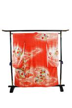 Japanse Furisode kimono., Kleding | Dames, Jurken, Verzenden, Gedragen, Onder de knie