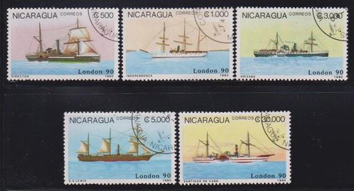 Nicaragua 1990 Zeil- Motorboten Radarboot, Postzegels en Munten, Postzegels | Thematische zegels, Gestempeld, Overige thema's