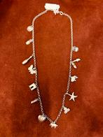 Zilveren Bedelketting met diverse hangers, Met hanger, ., Ophalen of Verzenden, Zo goed als nieuw