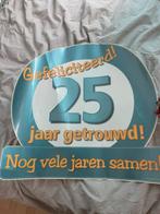 Bord 25 jaar getrouwd, Ophalen, Zo goed als nieuw, Versiering