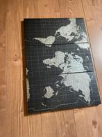 Drieluik schilderij wereldkaart, Huis en Inrichting, Woonaccessoires | Lijsten, Ophalen of Verzenden, Zo goed als nieuw, Minder dan 50 cm