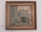 Oud stadsgezicht Delft, Antiek en Kunst, Kunst | Schilderijen | Klassiek, Ophalen of Verzenden