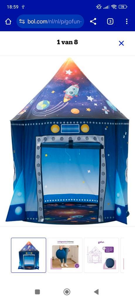 Speeltent Ruimte planeten astronaut, Kinderen en Baby's, Speelgoed | Speeltenten, Nieuw, Ophalen of Verzenden