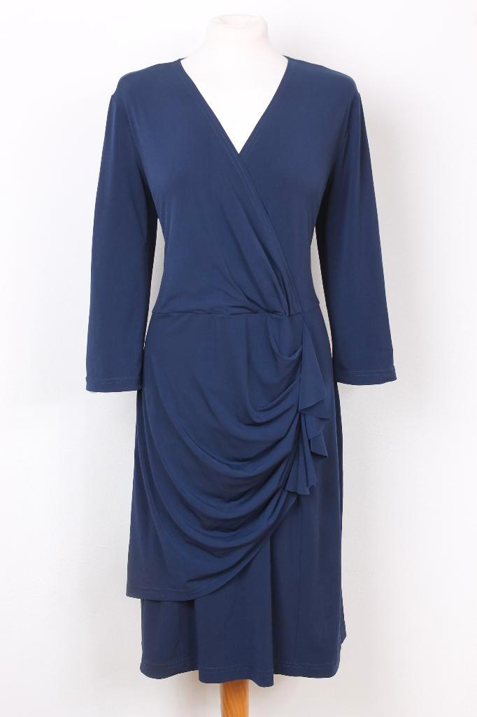 Geplooide jurk Caroline Biss maat 44 (46), Kleding | Dames, Jurken, Zo goed als nieuw, Maat 42/44 (L), Blauw, Knielengte, Verzenden