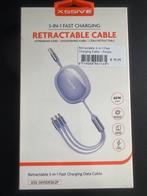 Xssive 3-in-1 Intrekbare Kabel - Nieuw, Computers en Software, Dockingstations, Telefoon, Nieuw, Ophalen of Verzenden, USB-hub