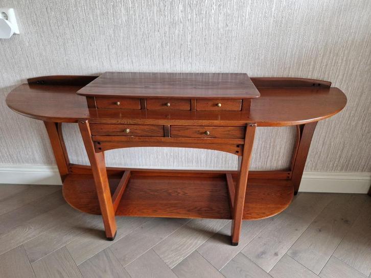 Schuitema side table, Huis en Inrichting, Tafels | Sidetables, Gebruikt, 25 tot 50 cm, 150 tot 200 cm, Overige vormen, Eikenhout