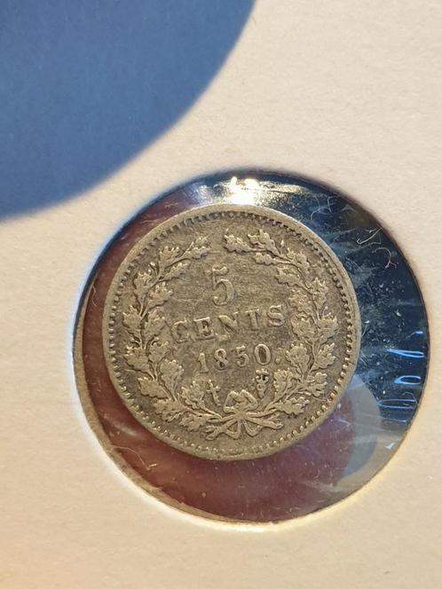 5 cent 1850 zilver nr.4 (06), Postzegels en Munten, Munten | Nederland, 5 cent, Koning Willem III, Zilver, Ophalen of Verzenden