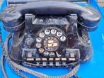Oude telefoon bakeliet zwart uit België afkomstig decoratief, Telecommunicatie, Bakeliet, Niet werkend, Verzenden
