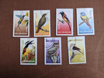 NICARAGUA 1986; set (7) VOGELS beschikbaar voor biedingen