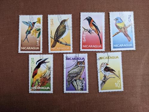 NICARAGUA 1986; set (7) VOGELS, Postzegels en Munten, Postzegels | Thematische zegels, Gestempeld, Dier of Natuur, Verzenden