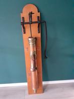 Antieke Koperen/Messing Pomp op Plank, Antiek en Kunst, Antiek | Koper en Brons, Ophalen