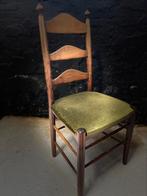 Set 6 (!) Vintage antieke ladderstoelen groen velvet zitting, Ophalen, Hout, Gebruikt, Vijf, Zes of meer stoelen