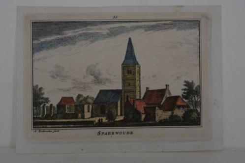 SPAARNWOUDE A. RADEMAKER 1792 Handgekleurd Kopergravure GP6, Antiek en Kunst, Kunst | Etsen en Gravures, Verzenden