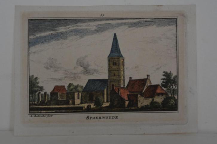 SPAARNWOUDE A. RADEMAKER 1792 Handgekleurd Kopergravure GP6, Antiek en Kunst, Kunst | Etsen en Gravures, Verzenden