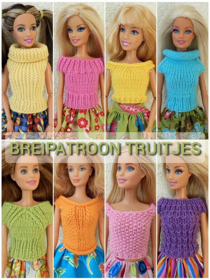 Breipatroon Barbiekleertjes - 8 verschillende truitjes, Hobby en Vrije tijd, Breien en Haken, Nieuw, Breien, Patroon of Boek, Ophalen