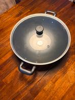 Wok 36cm met deksel - Zo goed als nieuw!, Ophalen of Verzenden, Zo goed als nieuw, Overige materialen, Wok