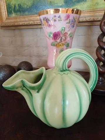Barbotine Karaf Meloen kalebas Longchamp Franse brocante kan beschikbaar voor biedingen