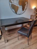 eettafel met 4 stoelen, Huis en Inrichting, Tafels | Eettafels, Ophalen, Gebruikt, Rechthoekig, 50 tot 100 cm