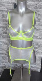 kinky setje neon geel/transparant, Ophalen of Verzenden, Geel, Setje